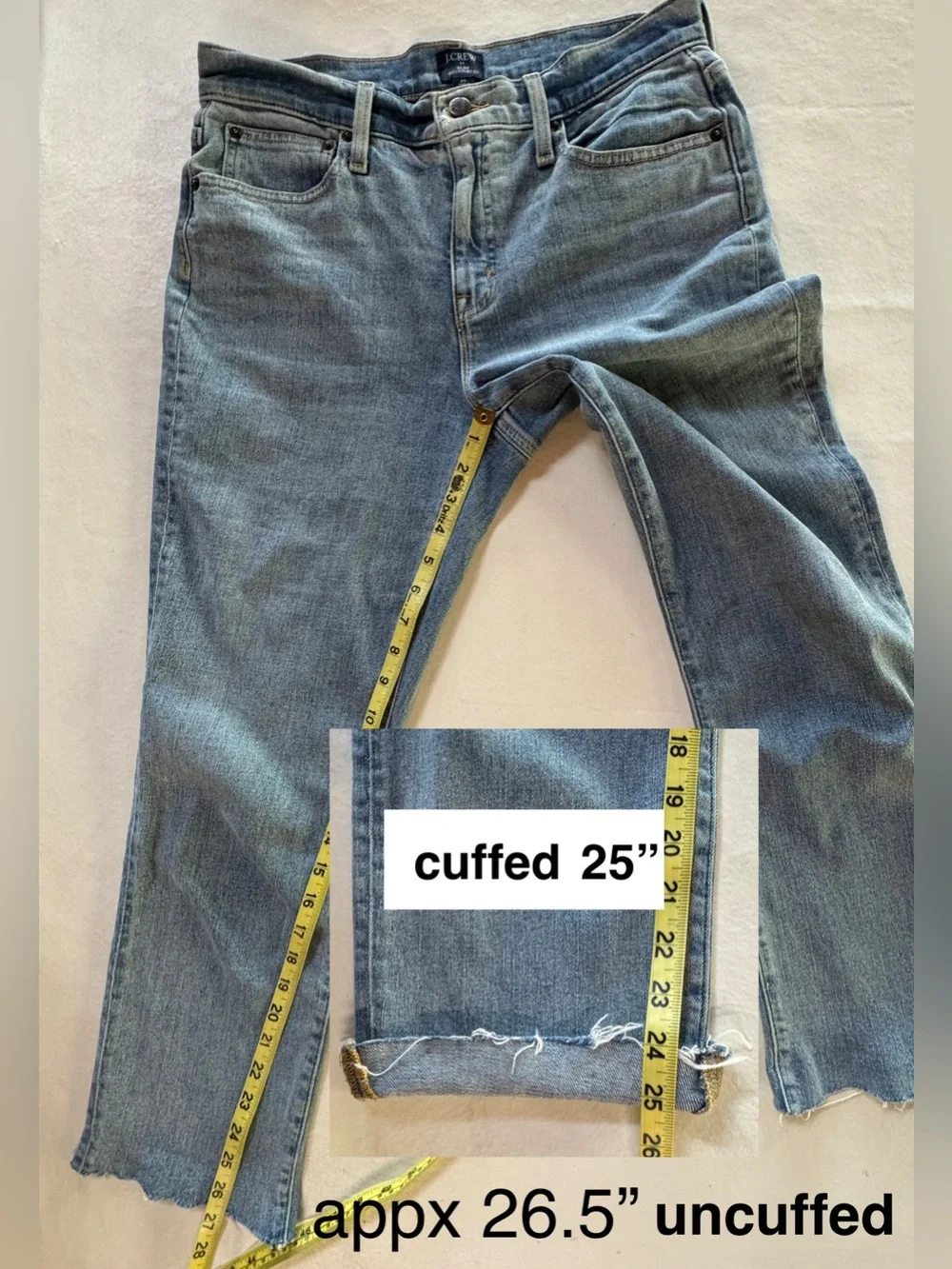 J.Crew Slim Boyfriend Jeans BF862 Raw Hem Faded Med Wash (26)